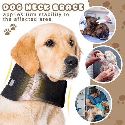 Adjustable Dog Neck Brace Offers Support for Pets Neck Pain Injury Relief Soft Support Cervical Vertebral Sprains and Instability Brace Collar for Dogs (M)