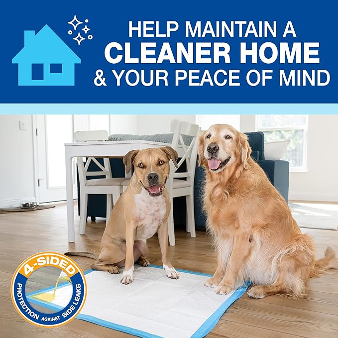 Four Paws Wee-Wee Superior Performance Unscented Extra-Large Pee Pads for Dogs & Puppies, Quilted Leak-Proof Dog Housebreaking Potty Training Floor Protection, 28" x 34", 21 Count