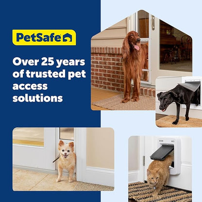 PetSafe Sliding Glass Pet Door - No-Cut DIY Install Doggy Door for Renters - Aluminum Frame - Adjustable Height 91 7/16" to 96" - Ideal for Medium Dogs Up to 40 lb - White