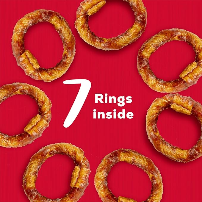 Country Kitchen Rawhide Free Beef Rings Dog Chews,Made with Real Beef,Highly Digestible,Gluten Free,7 Count (Pack of 2)