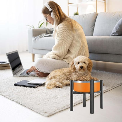 PROERR Lifted Dog Bowl Stand - Without Bowls, Single Raise Pet Food Table Adjustable Wide 6-10", Tall 8 10 12" - Bowl Stand Size Optional, Dog Bowls Holder Elevated for Small Medium Large Dogs Breed