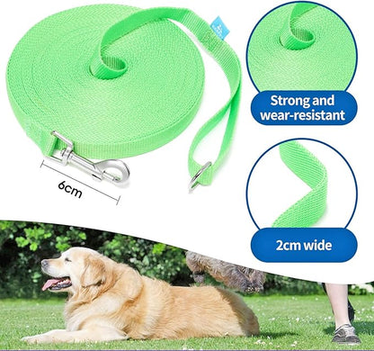 BAAPET 15/20/30/50/100 ft Long Dog Training Leash with Clickers for Small, Medium and Large Dogs or Cats (20 Feet, Springgreen)