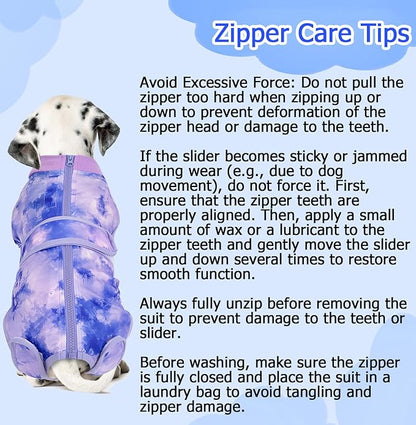 Lukovee Recovery Suit for Dogs, Zipper On Recovery Suit for Female Male Dog, Onesie Abdominal Wounds Cone E-Collar Alternative Prevent Licking Spay Recovery Suit (L, 2TPU)