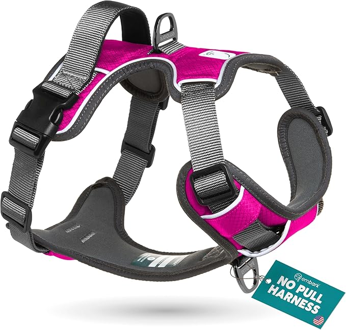 Embark Adventure No-Pull Small Dog Harness – Reflective Trim, Military-Grade Nylon, Front Clip with Gel-Lined Handle
