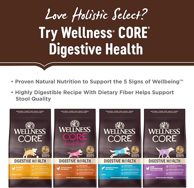 Holistic Select Natural Dry Dog Food, Anchovy & Sardine and Salmon Meal Recipe, 30-Pound Bag