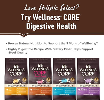 Holistic Select Natural Grain Free Dry Dog Food, Adult & Puppy Salmon, Anchovy & Sardine Recipe, 24-Pound Bag