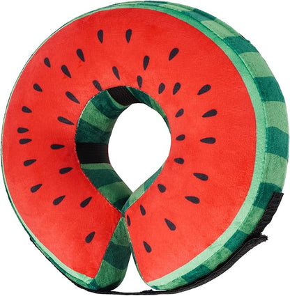Recovery Donut Collar for Dogs & Cat,Inflatable Dog Collar Alternative After Surgery,Soft Cone for Large Medium Small Pet(Watermelon,Large)