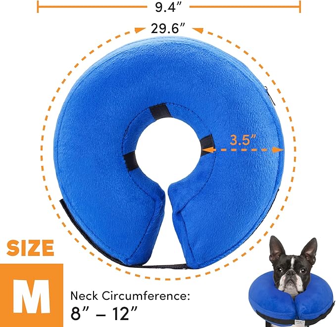 2 Packs Blue Medium and Small (Post-Operative Soft Protection Recovery Dog Collar, Anti-Biting and Scratching Small/Medium/Large Dogs/Cats Adjustable Elizabethan Collar)