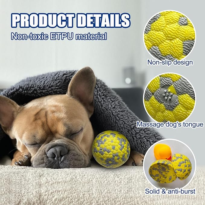 Mankoda 8Pcs Dog Balls - Aggressive Chewer Tennis Balls, 2.5'' Diameter Fetch Toys for Teething Dogs (Medium & Small)