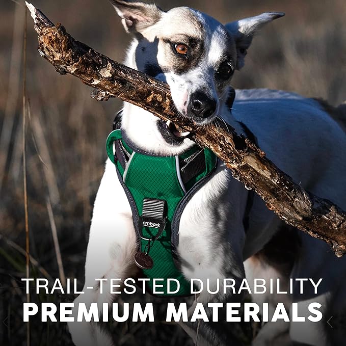 Embark Adventure Large Dog Harness – No-Pull, Reflective Trim, Military-Grade Nylon, Front Clip with Gel-Lined Handle