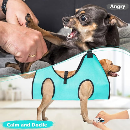 ATESON Dog Grooming Hammock - Upgrade Pet Grooming Harness for Nail Trimming (L 50lb), Dog Sling for Nail Clipping, Dog Hanging Holder Hanger for Cutting Nail with Nail Clippers