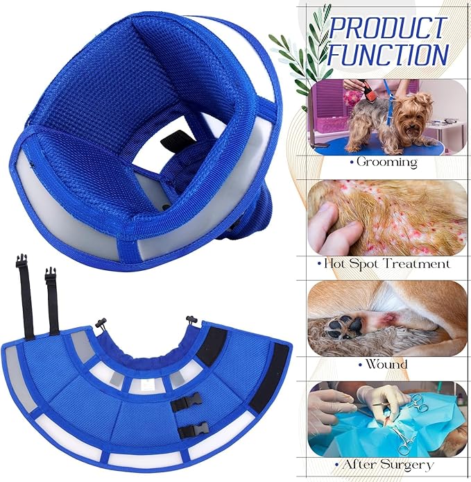 Dora Bridal Dog Cone Collar for Extra Large Dogs After Surgery, Soft Comfy Recovery Pet Cone Alternative, Adjustable Elizabethan Collar for Dogs to Stop Licking, Blue,XL