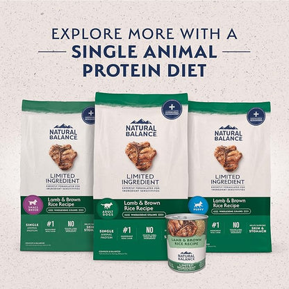 Natural Balance Limited Ingredient Adult Dry Dog Food with Healthy Grains, Lamb & Brown Rice Recipe, 4 Pound (Pack of 1)