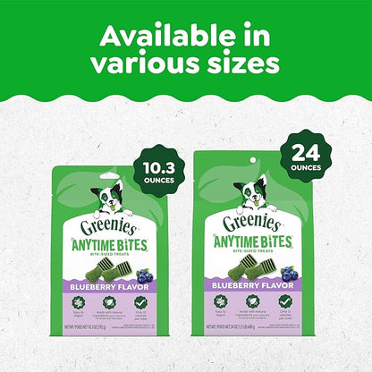 Greenies Anytime Bites Dog Treats, Blueberry Flavor, Dog Training Treats, 10.3 oz. Bag