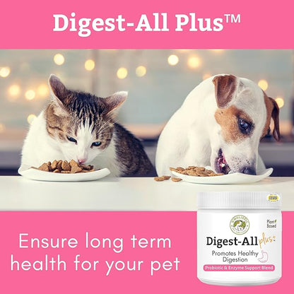 Wholistic Pet Organics Daily Cat & Dog Probiotics for Digestive Health, Anti Diarrhea & Gut Support - Probiotics for Dogs with Digestive Enzymes & Prebiotic Fiber - Cat Probiotic - 8 Oz - 227 Scoops