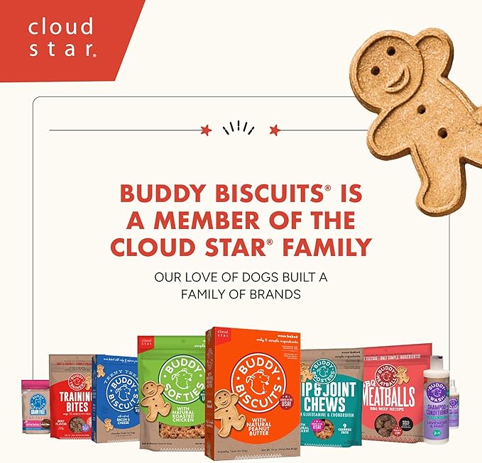 Buddy Biscuits 14 oz. Box of Grain-Free Crunchy Dog Treats Made with Natural Peanut Butter
