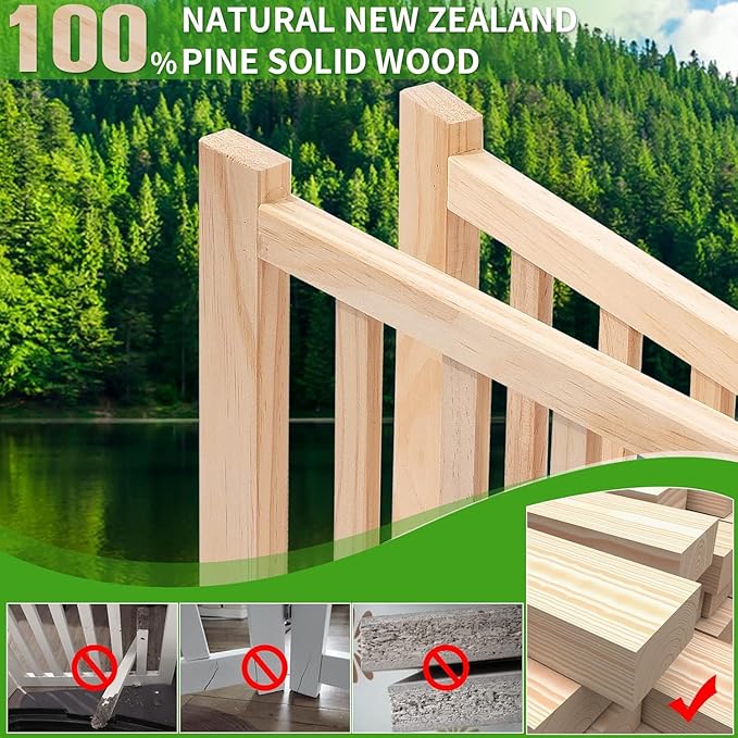 YOCAN Paint-Free Wooden Freestanding Dog Gates for The House,Doorways, Stairs,Wood Dog Fences Indoor Pet Gate,Step Over Fence-2 Panel H:23"(2PC)