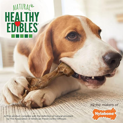 Nylabone Healthy Edibles Wild Natural Dog Chews,Long Lasting Bones for Dogs,Bison Flavor Dog Treats,Medium,2 Count (Pack of 2)