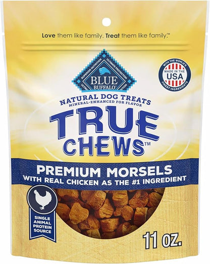 Blue Buffalo True Chews Premium Morsels Natural Dog Treats, Chicken 11 oz Bag