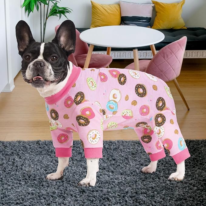 Dog Surgery Recovery Onesie, Dog Pajamas Long Sleeve for Female & Male Dogs, Small Dogs Abdominal Wound Bandages Surgical Suit, Cat Recovery Suit for Shedding Skin Disease