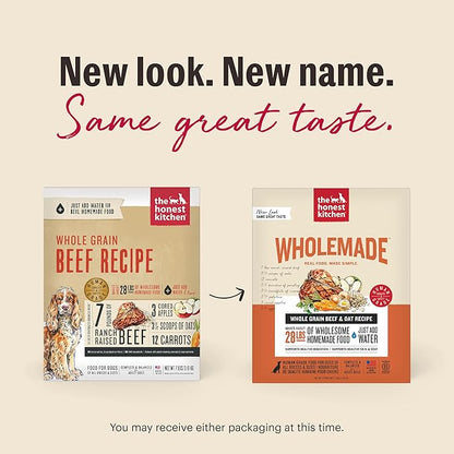 The Honest Kitchen Human Grade Wholemade™ Dehydrated Dog Food, Whole Grain Beef and Oat, 10 lb (makes 40lbs)