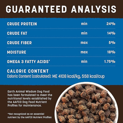 Earth Animal Wisdom Air Dried Dog Food - From the Air Recipe Premium Natural Dry Dog Food for All Breeds & Ages - 2 Lbs Bag
