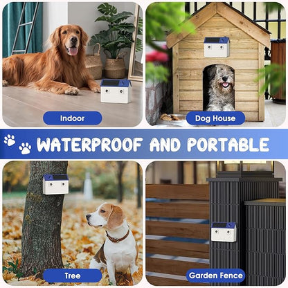 Dog Bark Deterrent Devices: Ultrasonic Anti Barking Device for Dogs with 3 Training Modes 50 FT | Solar Dog Barking Deterrent Devices | Stop Barking Dog Device for Indoor (Blue)