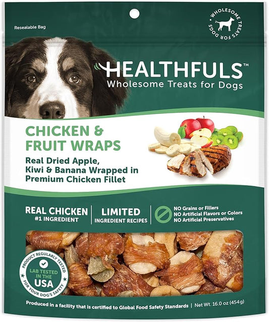 Healthfuls Chicken Wrapped Fruit Dog Treats, 16oz