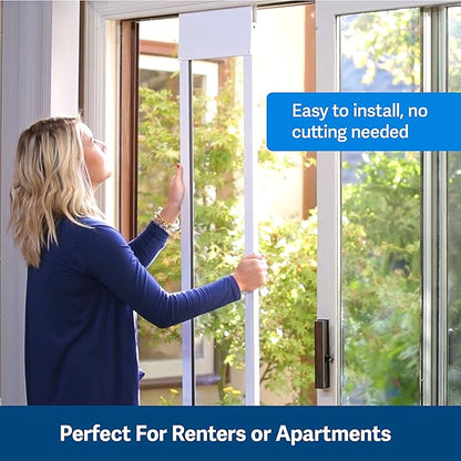 PetSafe Sliding Glass Pet Door - No-Cut DIY Install Doggy Door for Renters - Aluminum Frame - Adjustable Height 75 7/8" to 80 11/16" - Ideal for Large Dogs Up to 130 lb - Bronze
