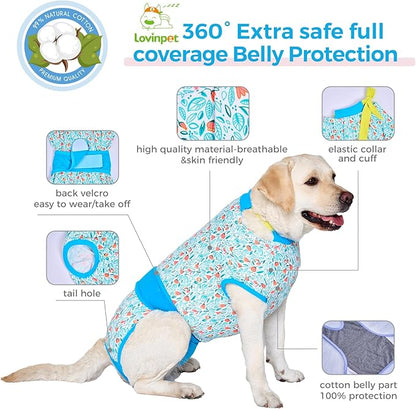 LovinPet Surgery Suit for Dogs - Dog Surgery Recovery Suit Female & Male Anti-Licking Protection Full Body Coverage for Anti-Shedding