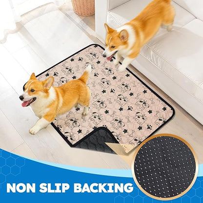 Washable Pee Pads for Dogs, Absorbent Reusable Puppy Training Pads, Leakproof, Non-Slip, Waterproof Cat Doggie Pad Pet Potty Mat for Indoor&Outdoor, Whelping, Playpen, Crate, Coffee 28"x40"