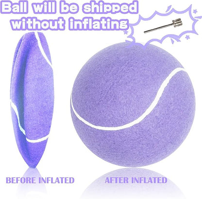 Banfeng Big Tennis Ball for Dogs, Giant Dog Tennis Ball Toy Large Outdoor Sports Gift for Small Medium Large Dog (Light Purple, 9.5 inch)
