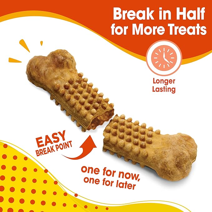Nylabone Nubz Natural Dog Chew Treats for Large Dogs, Long Lasting Dog Bones Made in USA, Chicken Flavor Breath Freshener Dental Chews, For Dogs Over 30 lbs. (18 Count)