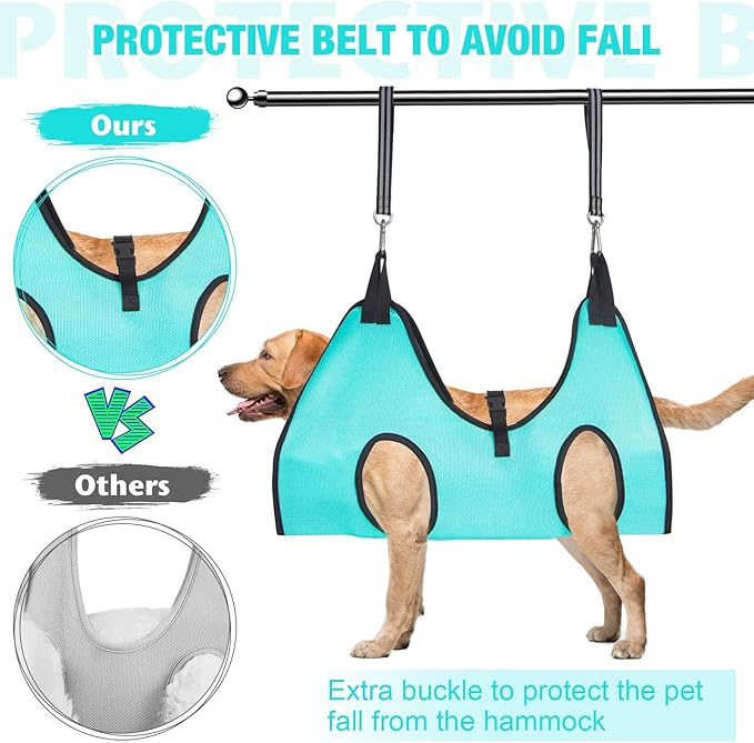 ATESON Dog Grooming Hammock - Upgrade Pet Grooming Harness for Nail Trimming (S 30lb), Dog Sling for Nail Clipping, Dog Hanging Holder Hanger for Cutting Nail with Nail Clippers