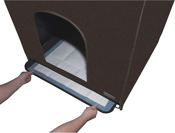 Pet Gear Pro Pawty, Potty Training Aid for Pee Pad/Grass Patch, Removable Tray Holds Pad Included, Hides Messes, Optional Wall Guard, Dog Litter Box, Pro Pawty ONLY- Medium, Espresso
