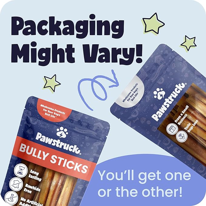Pawstruck Natural 7” Braided Bully Sticks for Dogs, Tough Long-Lasting, Rawhide-Free, Low Odor, Healthy Single Ingredient Chew Treat for Aggressive Chewers, 10 Count, Packaging May Vary