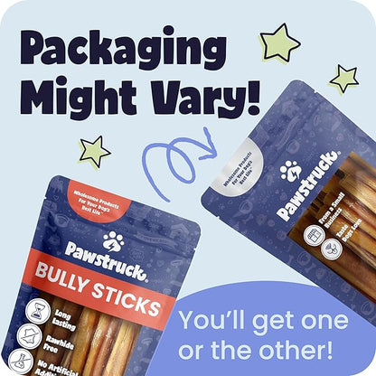 Pawstruck Natural 12” Braided Bully Sticks for Dogs - Tough, Long-Lasting, Rawhide-Free, Low Odor, Healthy Single Ingredient Chew Treat for Aggressive Chewers - 25 Count - Packaging May Vary