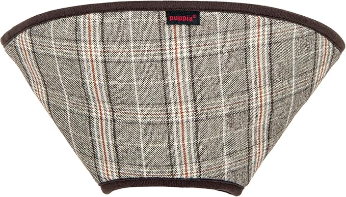 Puppia Dandy Cone Collar for Dogs After Surgery Fashionable Comfortable Pet Recovery Collar Elizabethan Dog Collar, Brown, Medium
