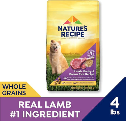 Nature's Recipe Lamb, Barley & Brown Rice Recipe Dry Dog Food, 4 lb. Bag