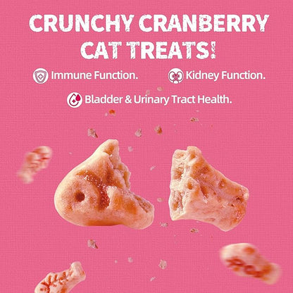 Just Try 36 OZ Urinary Tract Cat Treats for Indoor Cats Health Supplement Cranberry & D-Mannose for Kidney Bladder UT Support Salmon Flavor Crunchy Chews