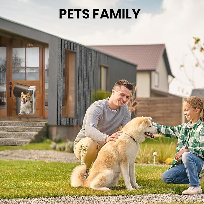 Cat Door, All Aluminum Small Dog Doggy Doggie Door for Install in Interior Exterior Doors or Wall, Heavy Duty Pet Door, 2 Magnetic Flaps, Energy Efficient, Closing Panel for Pets Up to 22Lb