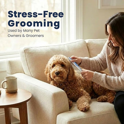 Metal Dog Grooming Comb | Removes Tangles & Matts | Dematting Pet Combs | Detangler for Matted Hair | Best Comb for Poodles, Goldendoodles, Doodles & Long Haired Dogs (Small) [We Love Doodles]