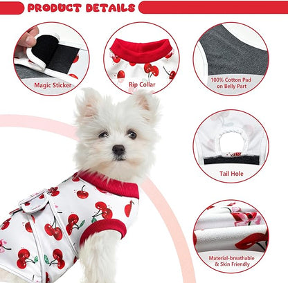 Dog Surgery Recovery Suit, Abdominal Surgical Suit for Male Female Dog Post Spay Neuter, Breathable Pet Onesie E-Collar & Cone Alternative, Surgery Shirt to Prevent Licking, Medium