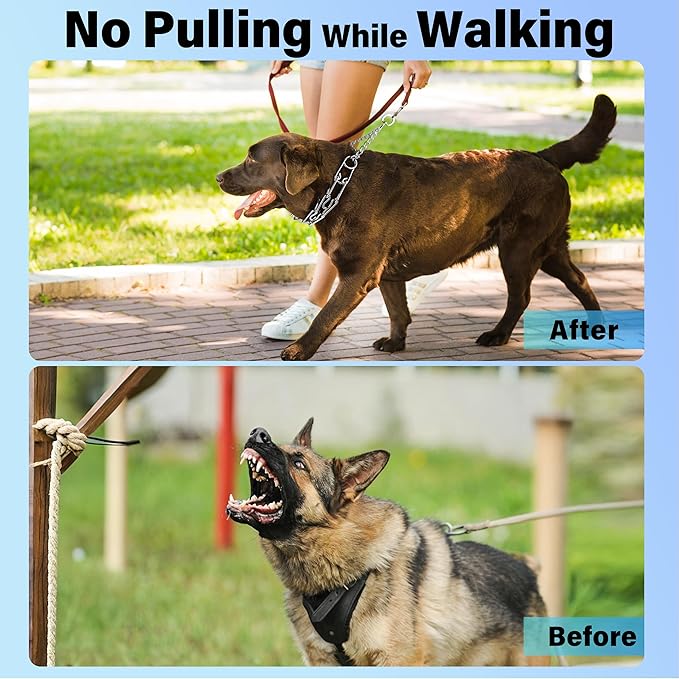 Prong Collar for Dogs, Adjustable Dog Training Collar with Quick Release Buckle for Small Medium Large Dogs (S/Neck Girth 11.2"-14.5")