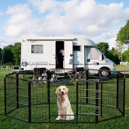 NEWBULIG Dog Playpen 8 Panels 40" Height Foldable Heavy Duty Metal Dog Exercise Playpen Puppy Fence for Indoor Outdoor Yard