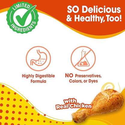 Nylabone Nubz Natural Dog Chews, Chicken Flavor Treats for Large Dogs, Long Lasting Dog Chew Bones Made in the USA, Rawhide Free, for Dogs Over 30 lbs. (8 Count)