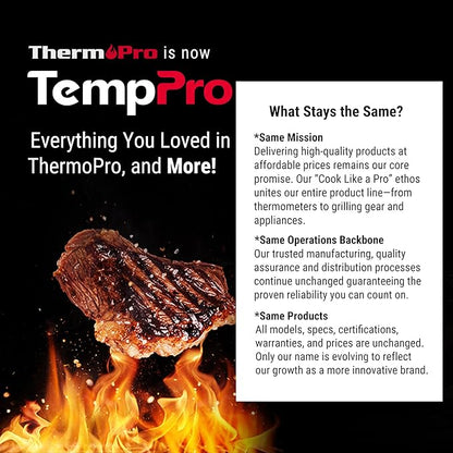TempPro TP03B Digital Meat Thermometer for Cooking, Instant Read Thermometer with Backlight, Kitchen Food Thermometer for Grill Smoker BBQ Oil Deep Fry Candy Bread Coffee (Previously ThermoPro)