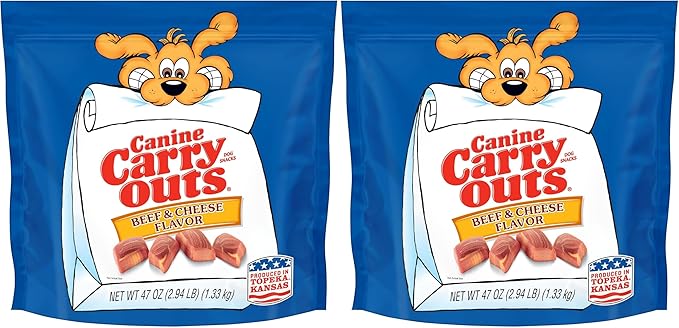 Canine Carry Outs Dog Treats, Beef & Cheese Flavor, 47 Ounce (Pack of 2)