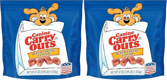 Canine Carry Outs Dog Treats, Beef & Cheese Flavor, 47 Ounce (Pack of 2)