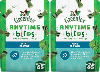 Greenies Anytime Bites Dog Treats,Mint Flavor,Dog Training Treats,10.3 oz. Bag,(Pack of 2)